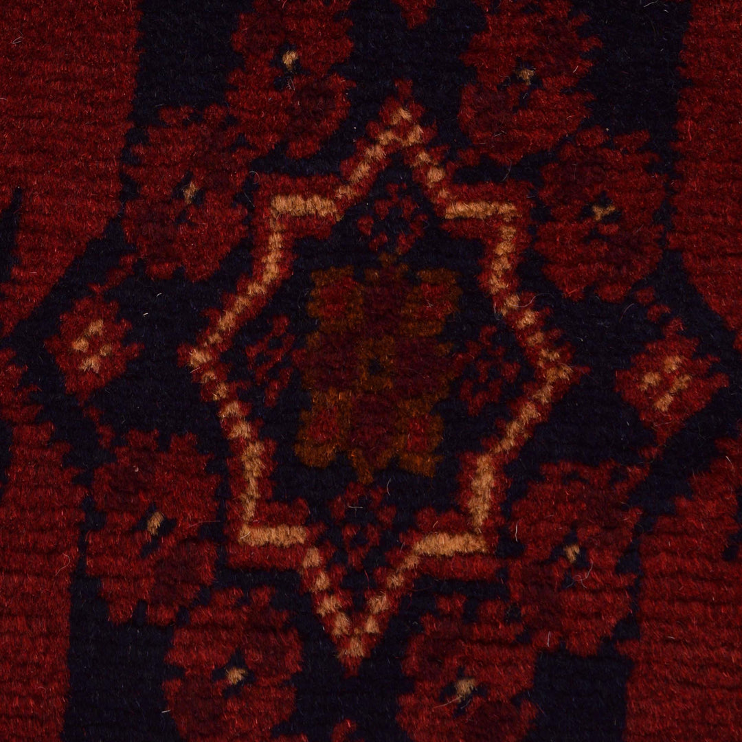 Red Afghan Khal Mohammadi Rug 2' 8" x 8' 10" Hand-Knotted border