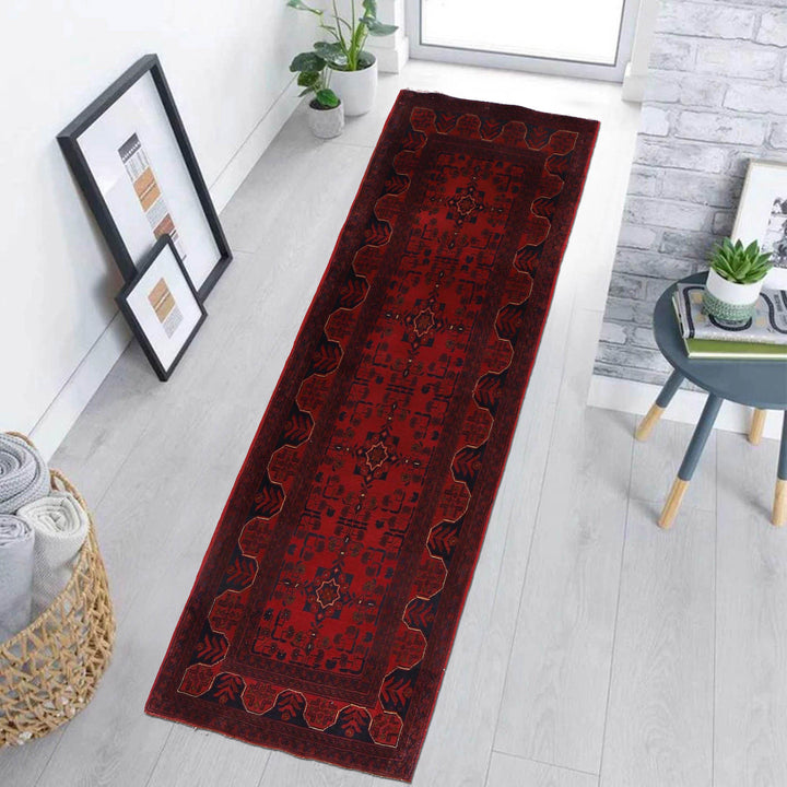 Red Afghan Khal Mohammadi Rug 2' 8" x 8' 10" Hand-Knotted view 9