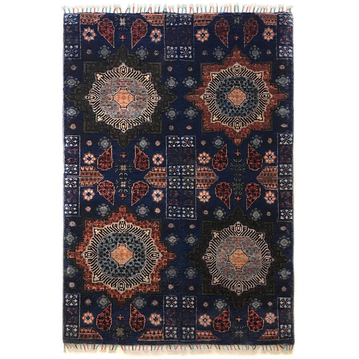 Purple Color Mamluk Carpet 3' 6" x 4' 11" - No. AL39584