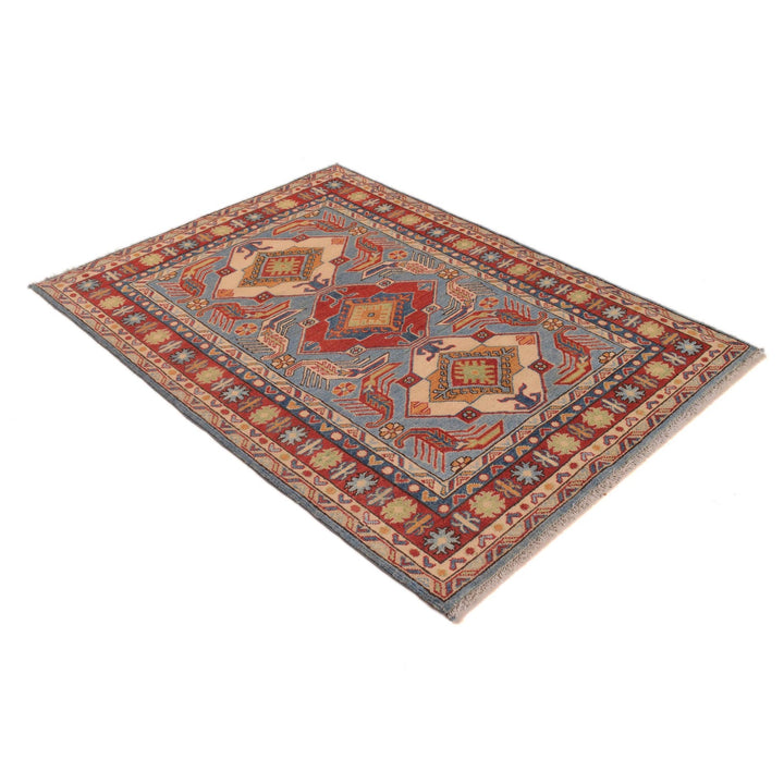 Handmade Kazak Area Rug 3' 11" x 5' 7" - No. AL36163