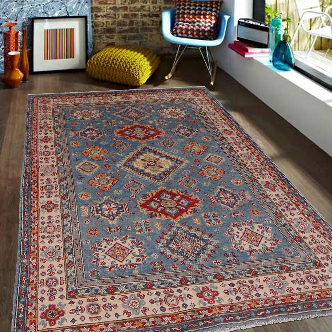 Hand knotted Kazak Carpet 4' 10" x 6' 2" - No. AL16388