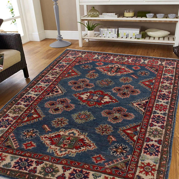 Blue Color Kazak Rug 3' 11" x 5' 9" - No. AL58704