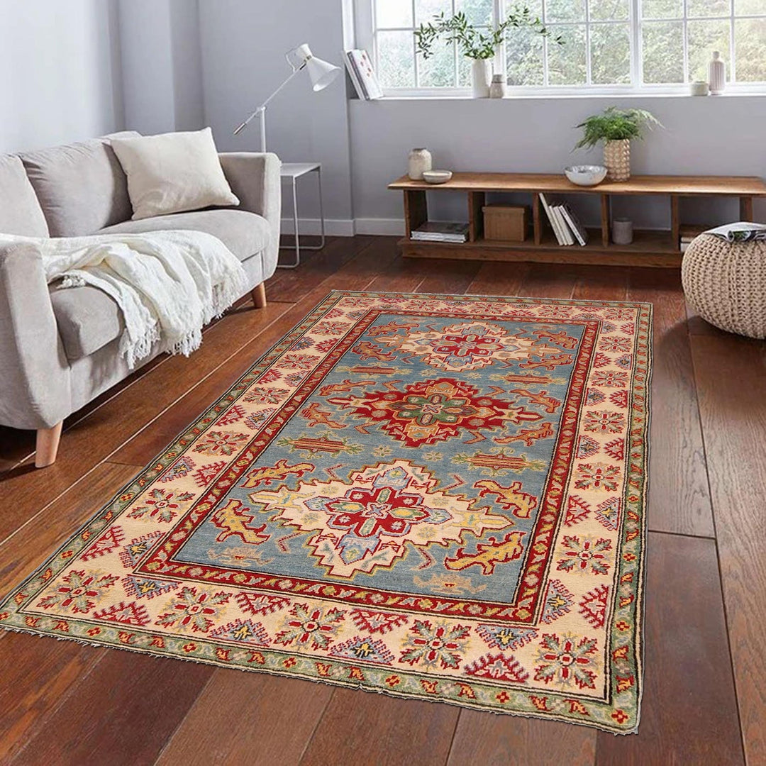 Hand knotted Kazak Rugs 4' 0" x 5' 10" - No. AL56001