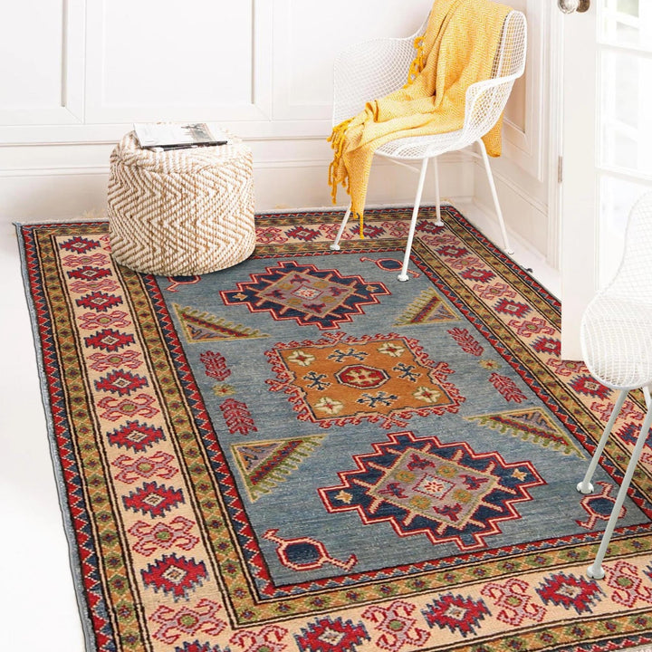 Oriental Kazak Rug 4' 0" x 4' 10" - No. AL36396