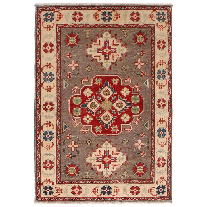 Hand Knotted Kazak Oriental Rug 3' 4" x 4' 11" - No. AL98160