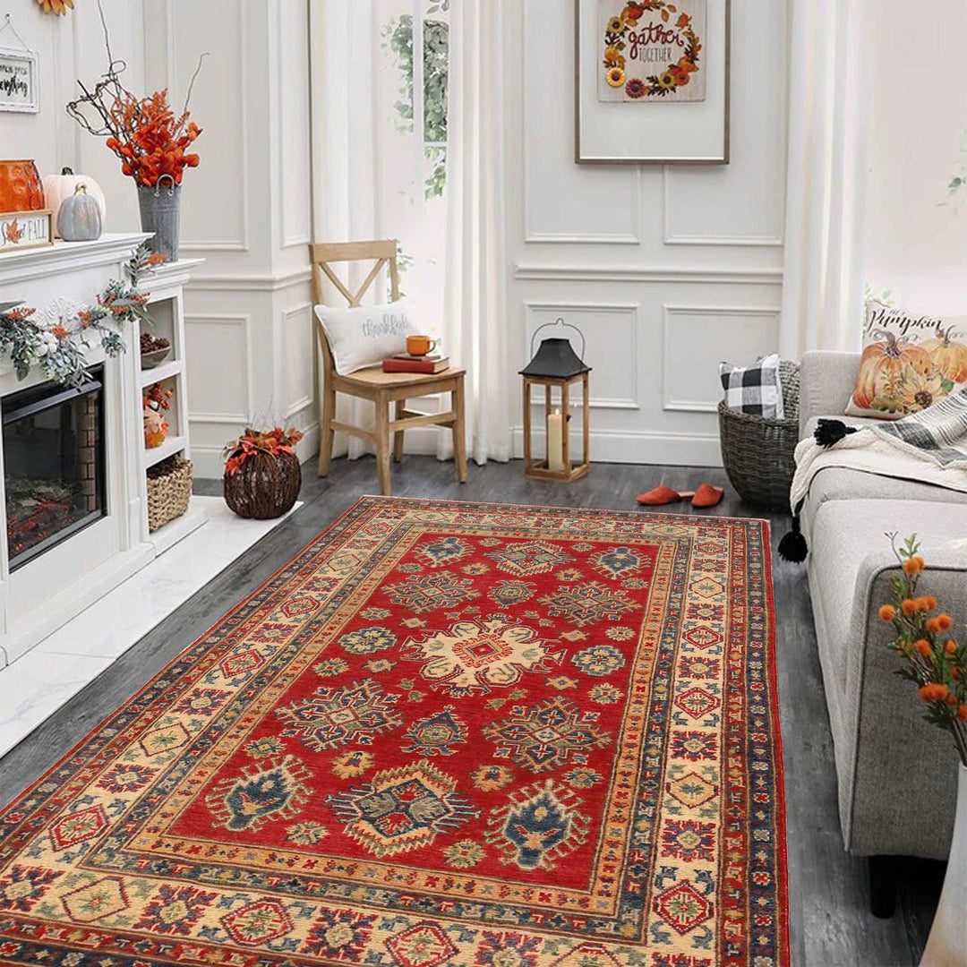 Red Color Kazak Rug 3' 10" x 6' 3" - No. AL30921