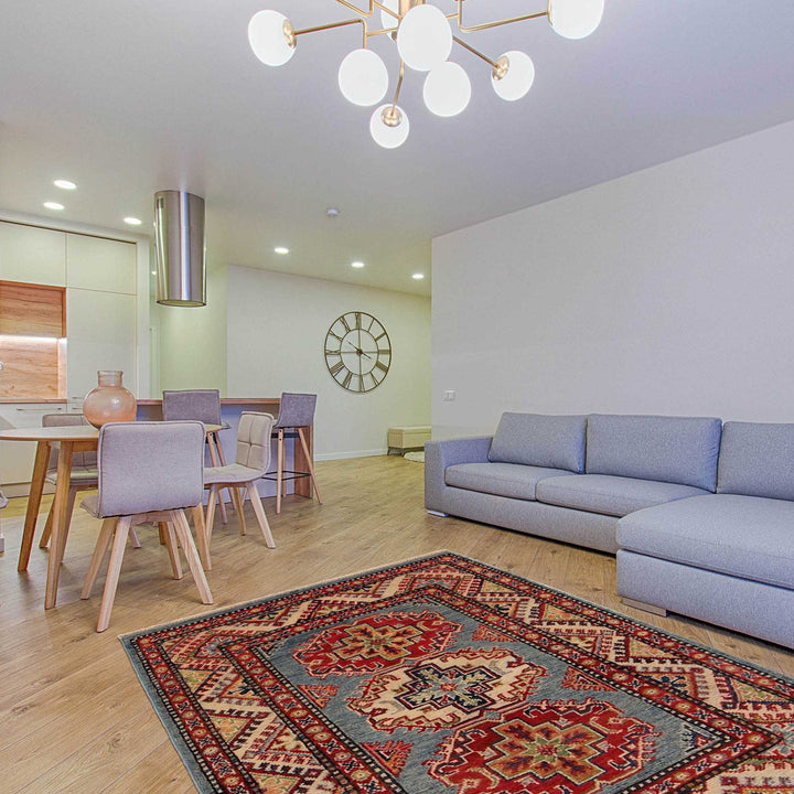 Handmade Kazak Area Rug 2' 10" x 3' 11" - No. AL85897