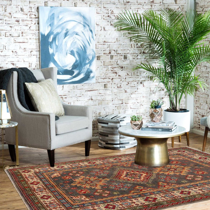 Oriental Kazak Rug 3' 3" x 4' 9" - No. AL13653