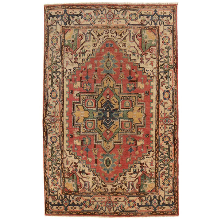 Handmade Persian Design Heriz Carpet 3' 10" x 6' 1" - No. AL19245