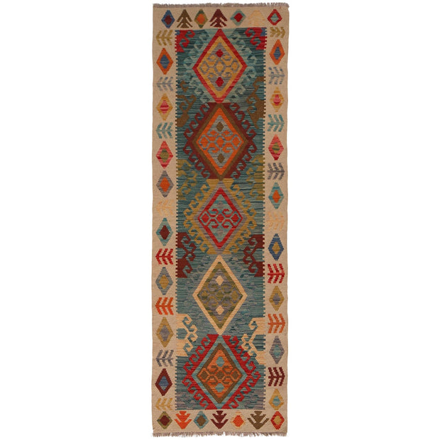 Hand Knotted Afghan Style Kilim Runner 2' 4" x 7' 10" - No. AL74418