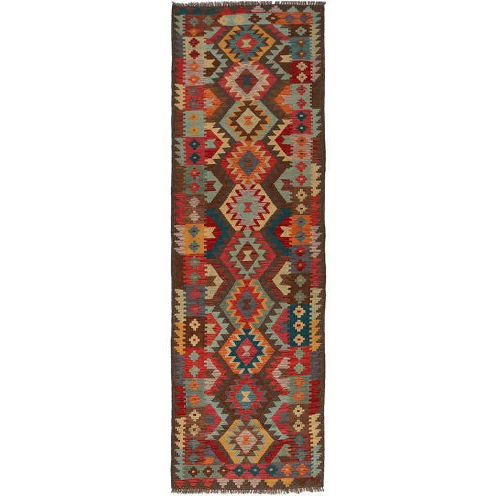 Hand Knotted Afghan Style Kilim Runner 2' 9" x 9' 8" - No. AL77944