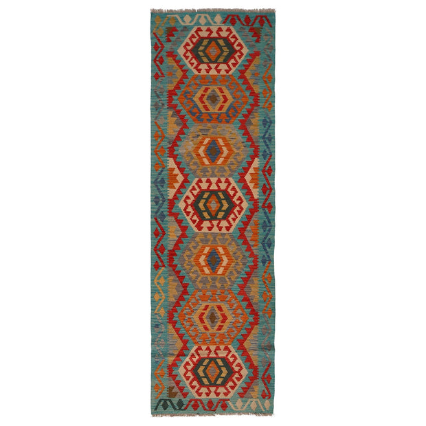 Hand Woven Wool Kelim Runner 2' 8" x 9' 6" - No. AL19624