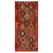 Colorful Flat-Weave Wool Kilim Runner 2' 1"x 6' 6" - No. AL56718