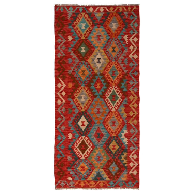 Colorful Flat-Weave Wool Kilim Runner 2' 1"x 6' 6" - No. AL56718