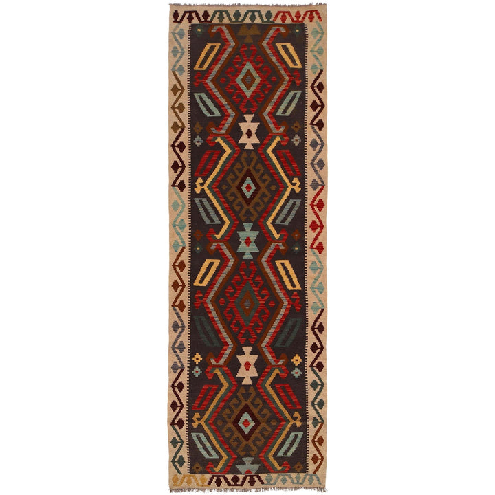 Handmade Turkish Design Wool Kilim Runner 2' 9" x 10' 0" - No. AL53035