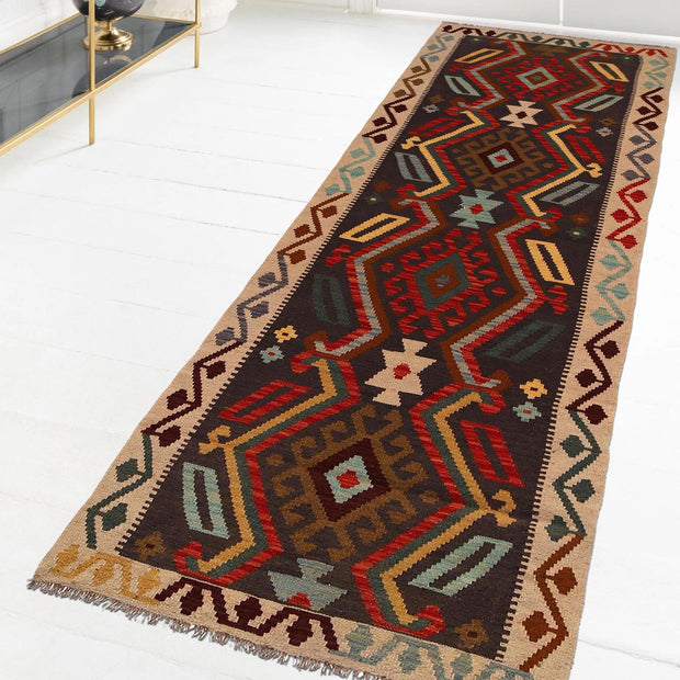 Handmade Turkish Design Wool Kilim Runner 2' 9" x 10' 0" - No. AL53035