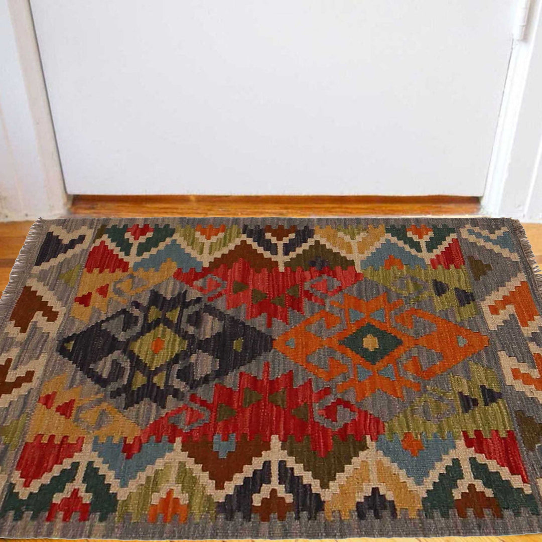 Handmade Turkish Design Wool Kilim 2' 0" x 2' 11" - No. AL23832
