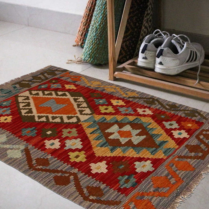 Handmade Vegetable Kilim 2' 2" x 2' 11" - No. AL84617