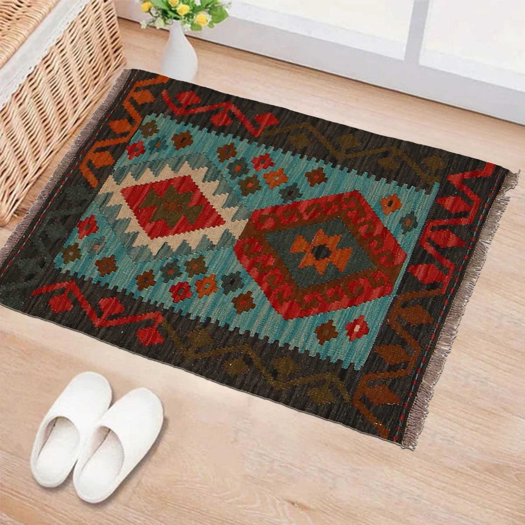 Handmade Turkish Design Wool Kilim 2' 0" x 2' 10" - No. AL14070