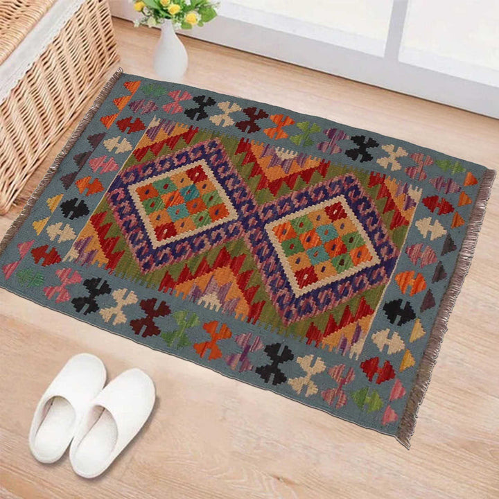 Handmade Vegetable Kilim 1' 11" x 2' 11" - No. AL46830