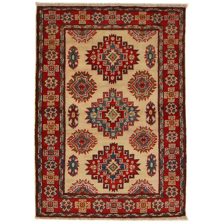 Handmade Kazak Area Rug 2' 7" x 3' 11" - No. AL13425