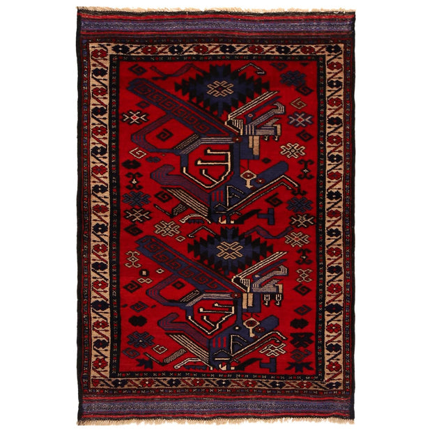 Traditional Baloch Rug 3' 2" x 4' 9" - No. AL95205