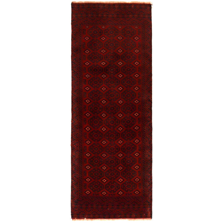 Red Afghan Baluchi Rug 2' 4" x 6' 4" Hand-Knotted
