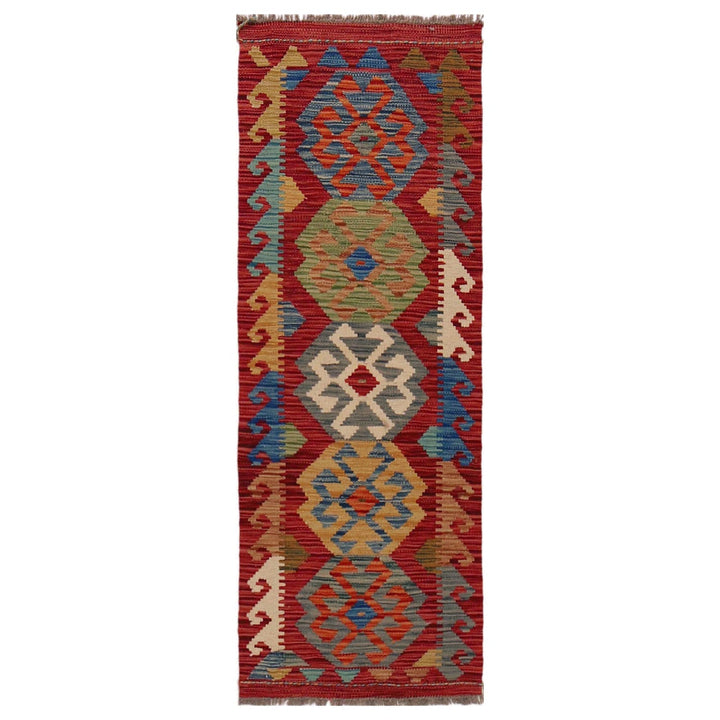 Hand Woven Wool Kelim Runner 1' 8" x 4' 11" - No. AL34417