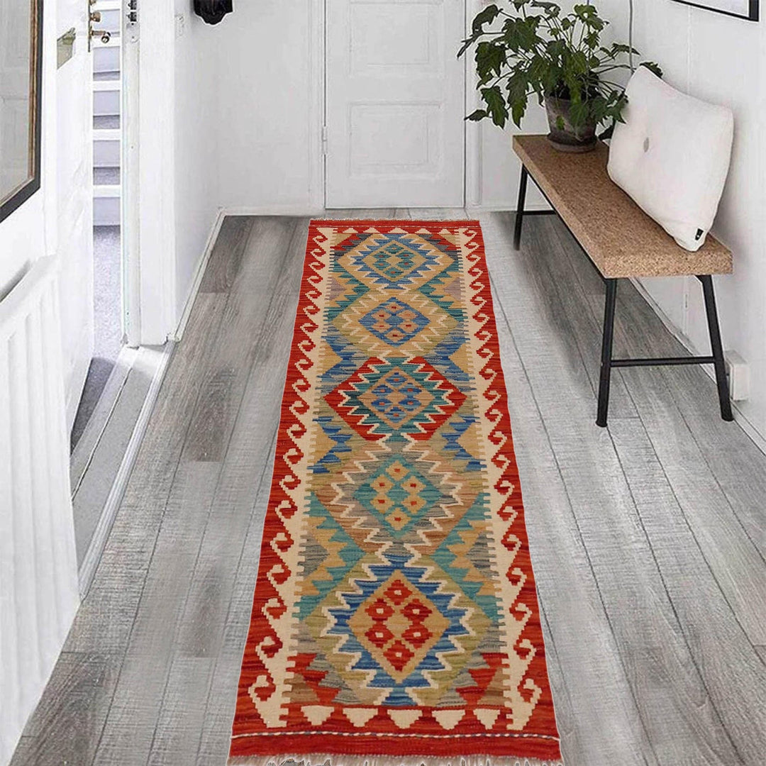 Handmade Turkish Design Wool Kilim Runner 1' 10" x 4' 11" - No. AL59660