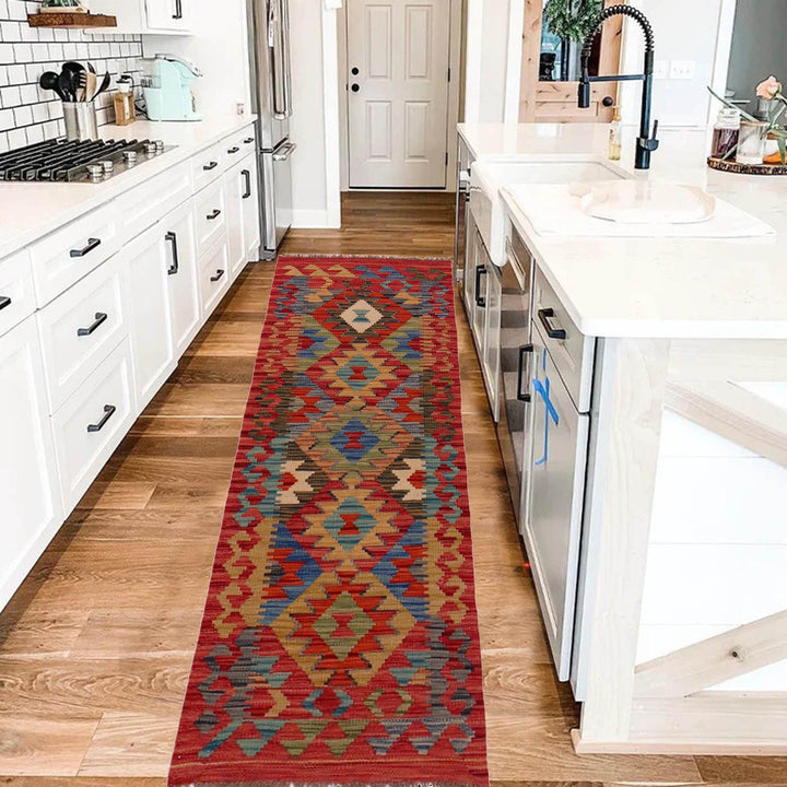 Afghan Vegetable Kilim Rug 1' 9" x 5' 0" Flat-Weave view 9