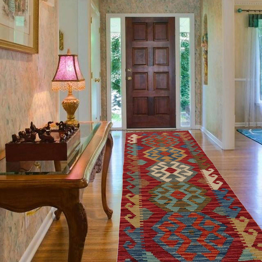 Handmade Afghan Vegetable Kilim Runner 1' 10" x 4' 11" - No. AL78557