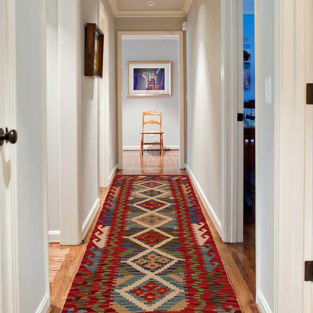 Hand Made Afghan Kilim Runner 1' 10" x 5' 0" - No. AL16526