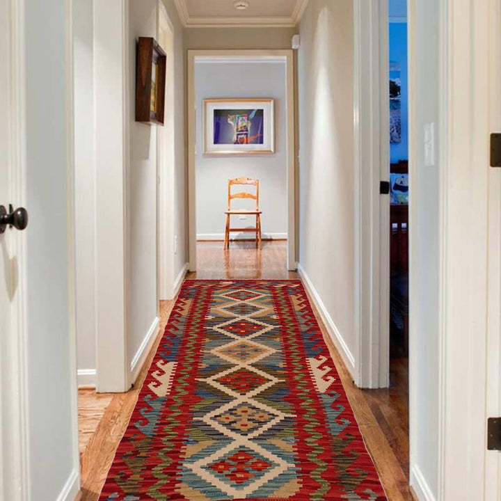 Hand Made Afghan Kilim Runner 1' 10" x 5' 0" - No. AL16526