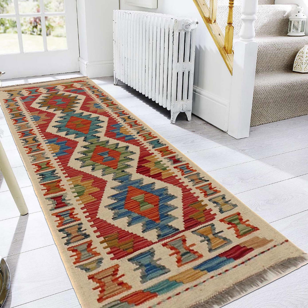 Afghan Vegetable Kilim Rug 1' 8" x 4' 11" Flat-Weave view 9