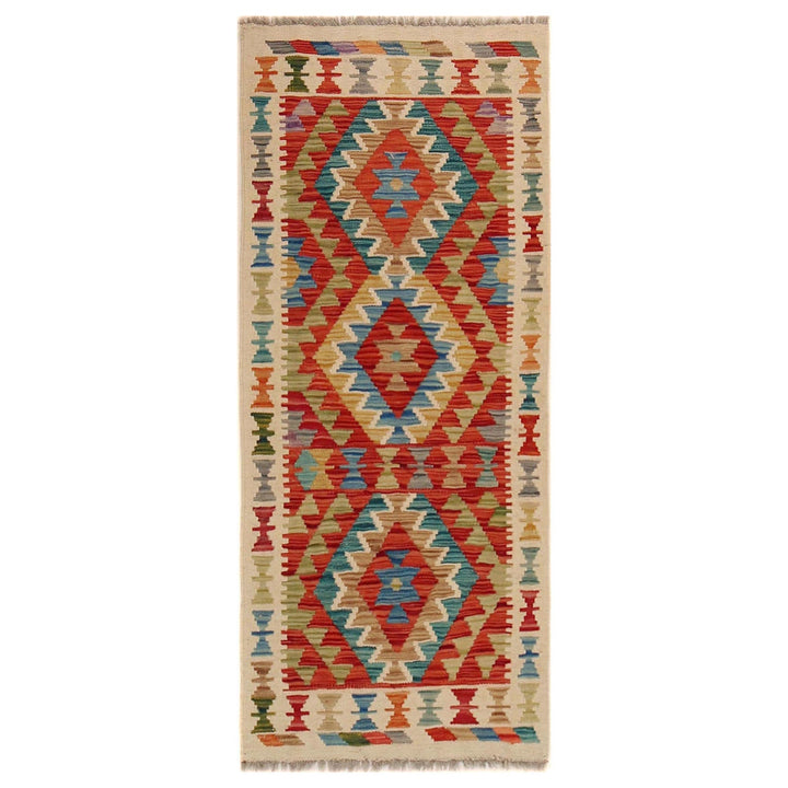 Hand Woven Wool Kelim Runner 1' 10" x 4' 7" - No. AL13877