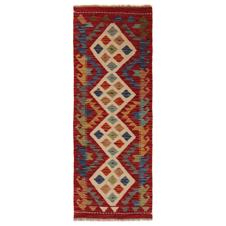 Handmade Turkish Design Wool Kilim Runner 1' 8" x 4' 9" - No. AL99932