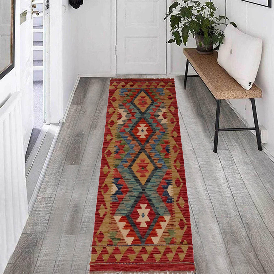 Afghan Vegetable Kilim Rug 1' 8" x 4' 11" Flat-Weave view 9