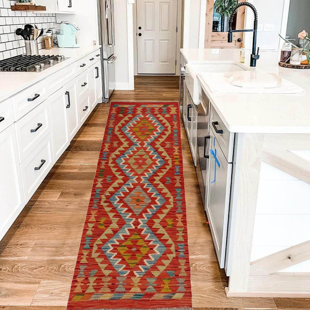 Hand Knotted Flatweave Kilim Runner 1' 10" x 5' 2" - No. AL63215