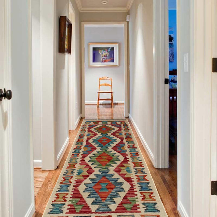 Afghan Vegetable Kilim Rug 1' 8" x 4' 11" Flat-Weave view 9