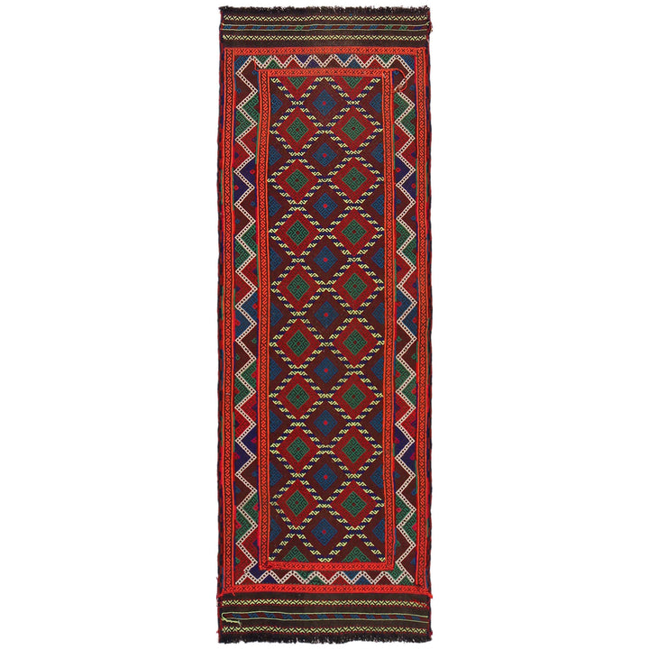 Afghan Suzuni Rug 2' 3" x 7' 3" Flat-Weave