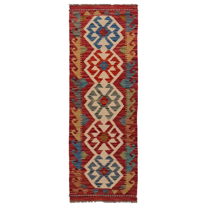 Hand Woven Wool Kelim Runner 1' 9" x 5' 0" - No. AL93297