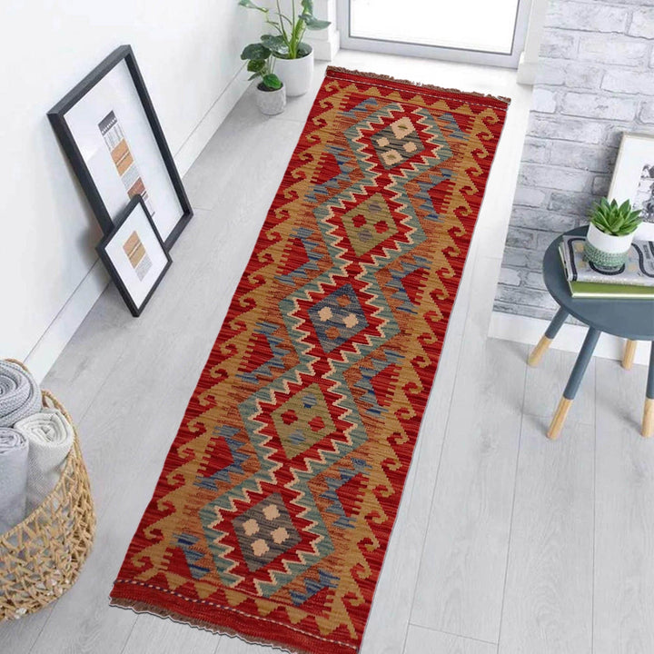 Hand Knotted Flatweave Kilim Runner 1' 10" x 4' 11" - No. AL80565