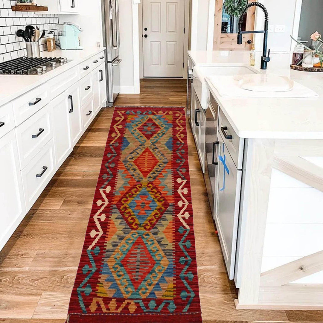 Handmade Afghan Vegetable Kilim Runner 1' 11" x 4' 11" - No. AL87225