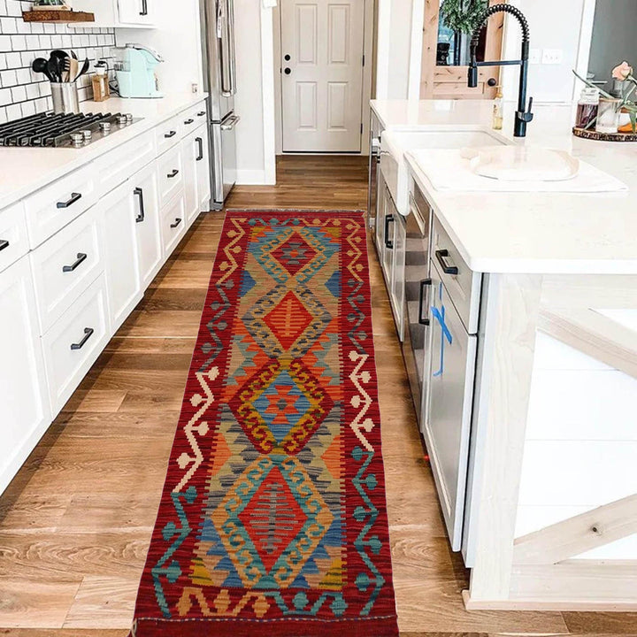 Handmade Afghan Vegetable Kilim Runner 1' 11" x 4' 11" - No. AL87225