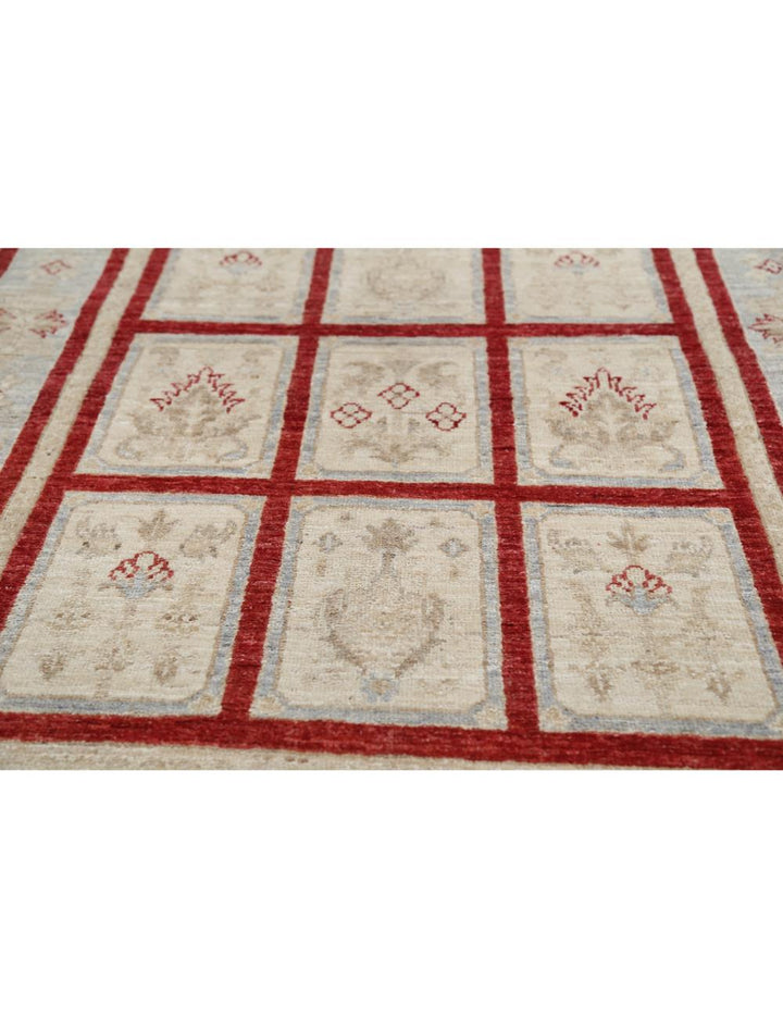 Afghan Oriental Rug 3' 4" x 4' 9" Hand-Knotted | No. AT21646