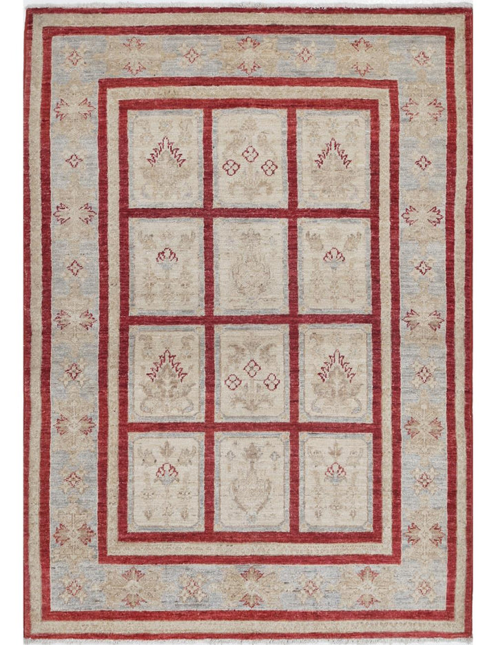 Afghan Oriental Rug 3' 4" x 4' 9" Hand-Knotted | No. AT21646