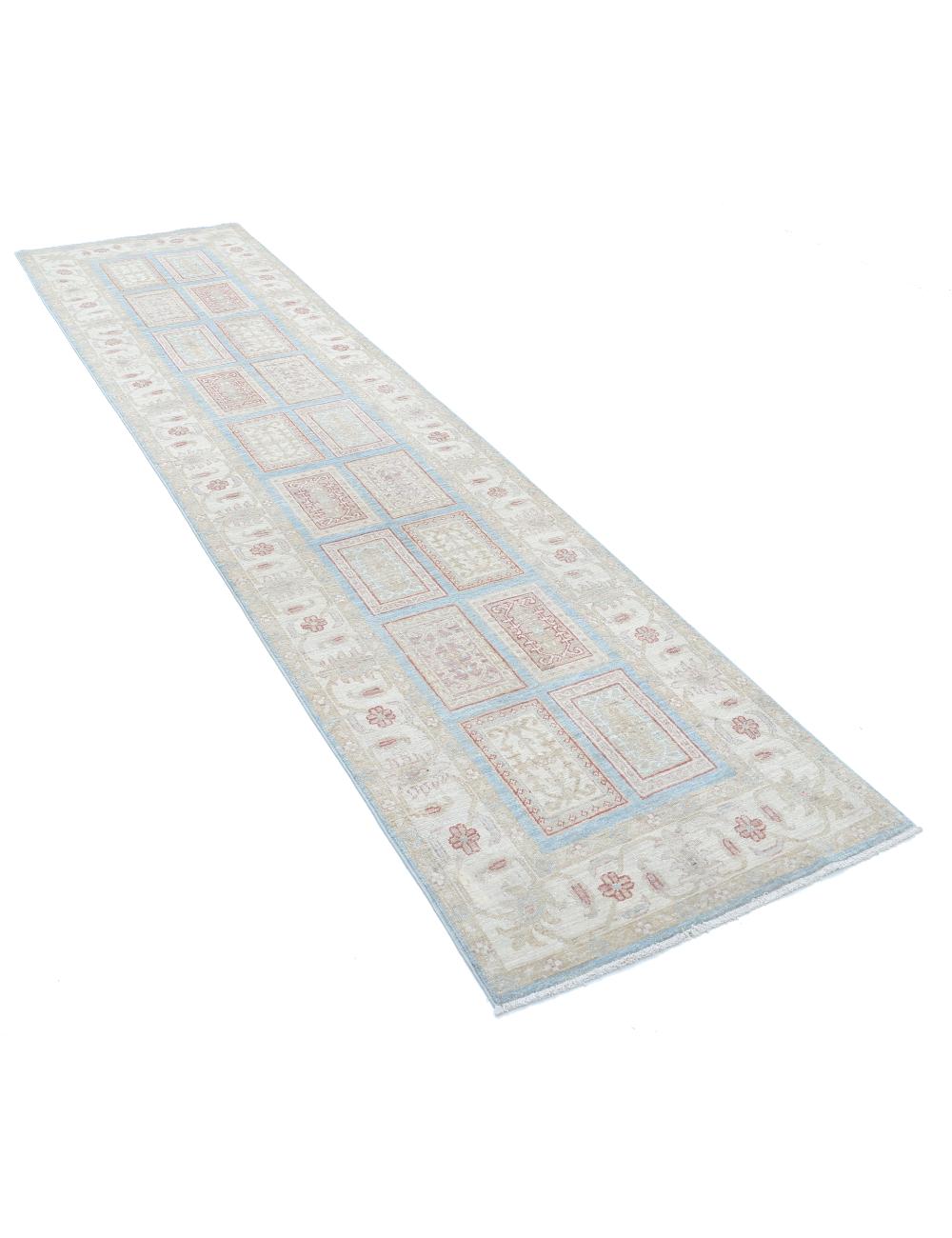 Afghan Bakhtiari Runner Rug 2' 7" x 10' 1" Hand-Knotted | No. AT63648