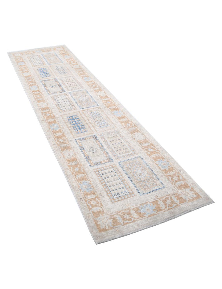 Afghan Bakhtiari Runner Rug 2' 7" x 9' 2" Hand-Knotted | No. AT71028