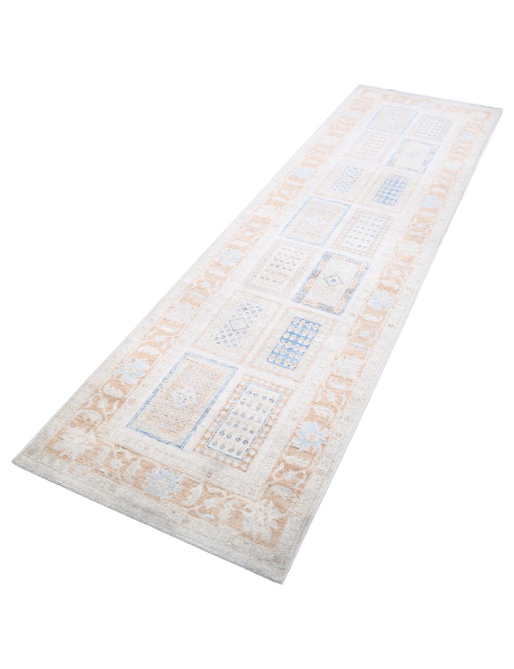 Afghan Bakhtiari Runner Rug 2' 7" x 9' 2" Hand-Knotted | No. AT71028