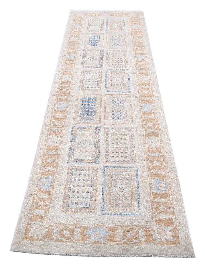 Afghan Bakhtiari Runner Rug 2' 7" x 9' 2" Hand-Knotted | No. AT71028